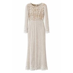 IVY CITY CO White Embroidered Lace Dress Long Sleeve Modest Romantic NWT | Small